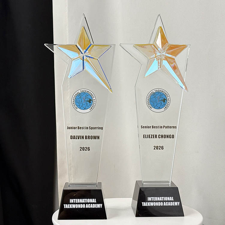 Rainbow Star Crystal Glass Awards Trophy MH-LJ0931