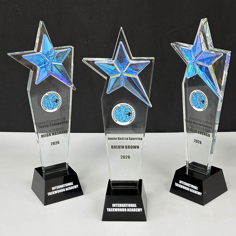 Rainbow Star Crystal Glass Awards Trophy MH-LJ0931