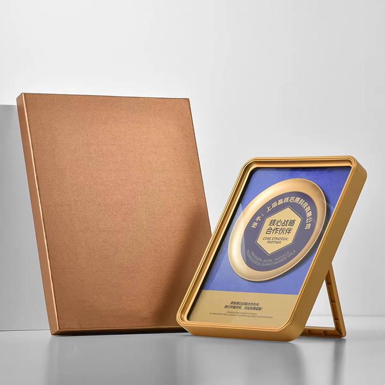 20x26x3cm Personalized Rectangle Plastic Certificate Plaque with Acrylic and Gold Plate MH-FJ0026