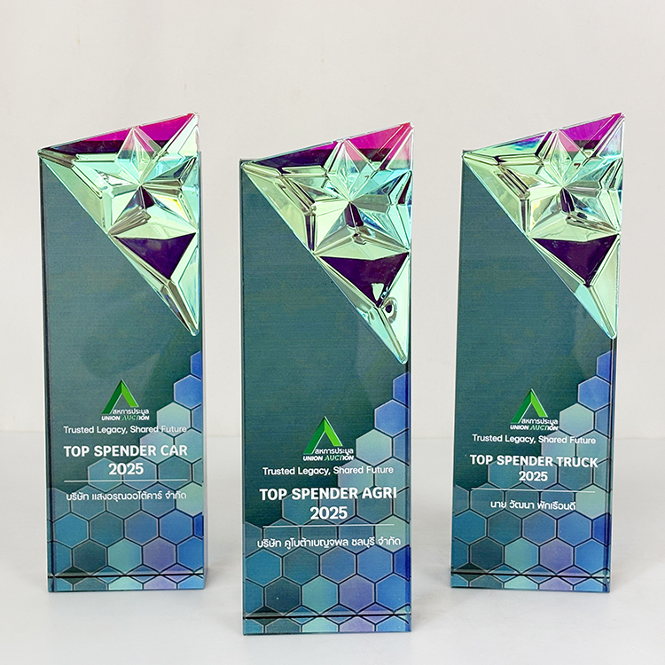 Rainbow Diamond Crystal Glass Plaque Trophy MH-LJ0922