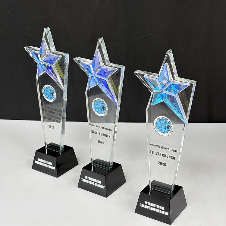 Rainbow Star Crystal Glass Awards Trophy MH-LJ0931