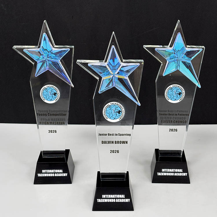 Rainbow Star Crystal Glass Awards Trophy MH-LJ0931