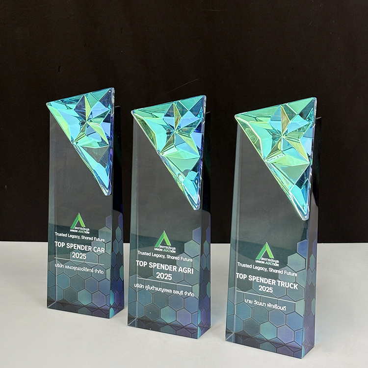 Rainbow Diamond Crystal Glass Plaque Trophy MH-LJ0922