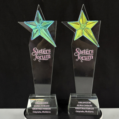 Rainbow star with clear base