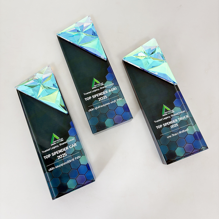 Rainbow Diamond Crystal Glass Plaque Trophy MH-LJ0922