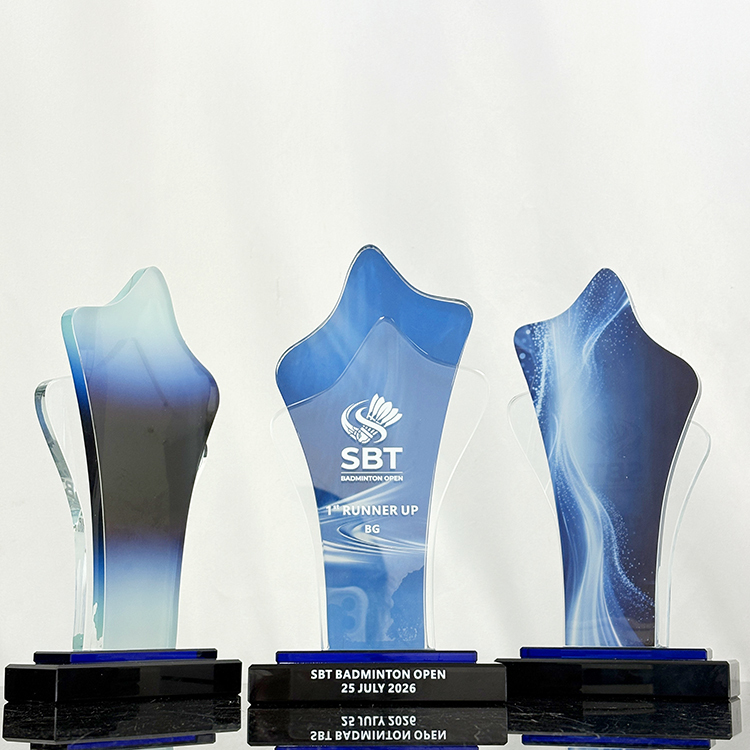 Personalized Full Color Printing Optical Crystal Glass Trophy MH-lj0829