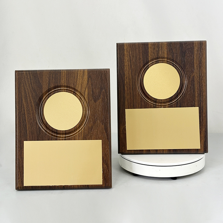 Blank Plaque Wooden Business Trophy Award with Gold Plate Certificate MH-LJ0848