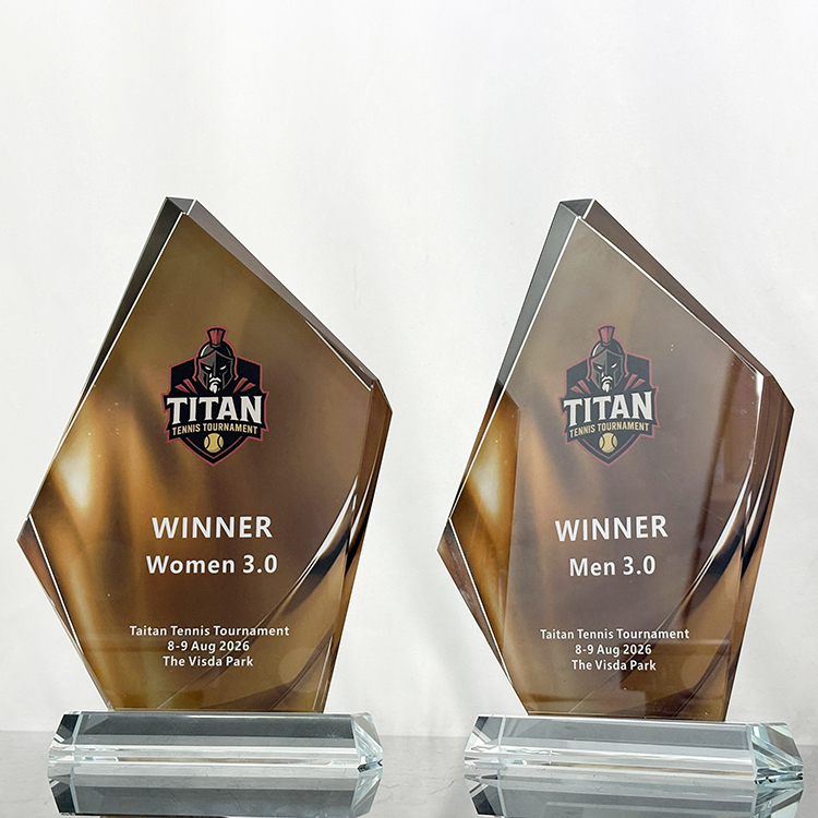 Full Color Printed Crystal Glass Awards Plaque Trophy MH-LJ0828