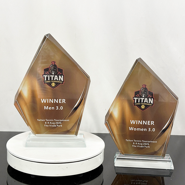 Full Color Printed Crystal Glass Awards Plaque Trophy MH-LJ0828