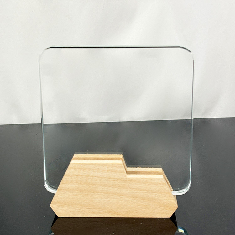 Blank Rectangle Crystal Trophy with Wooden Base MH-LJ0860