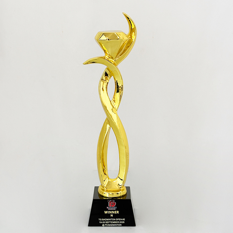 Gold Silver Bronze Resin Diamond Optical Crystal Glass Trophy Awards MH-LJ0899