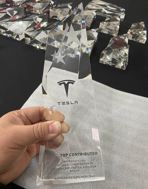Personalized Diamond Cut Crystal Trophy Award MH-LJ0914