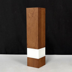 wood with white crystal