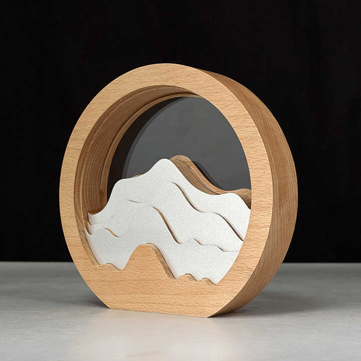 Blank Wooden Circle Round Shaped Trophy Award with Silver Metal Plate MH-LJ0855