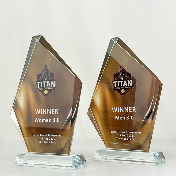 Full Color Printed Crystal Glass Awards Plaque Trophy MH-LJ0828