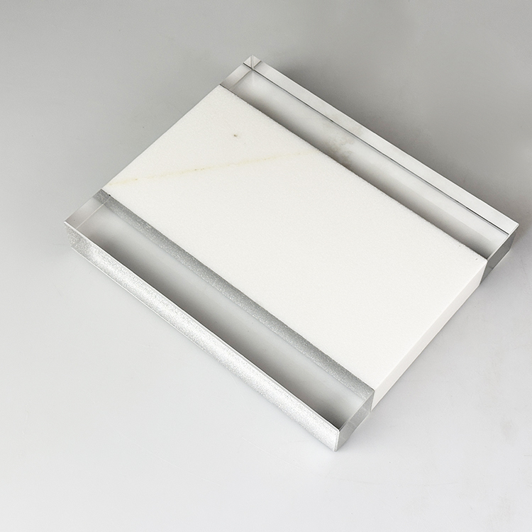 Blank Plaque Crystal Rectangle White Marble Trophy MH-FJ0038