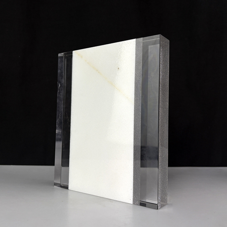 Blank Plaque Crystal Rectangle White Marble Trophy MH-FJ0038