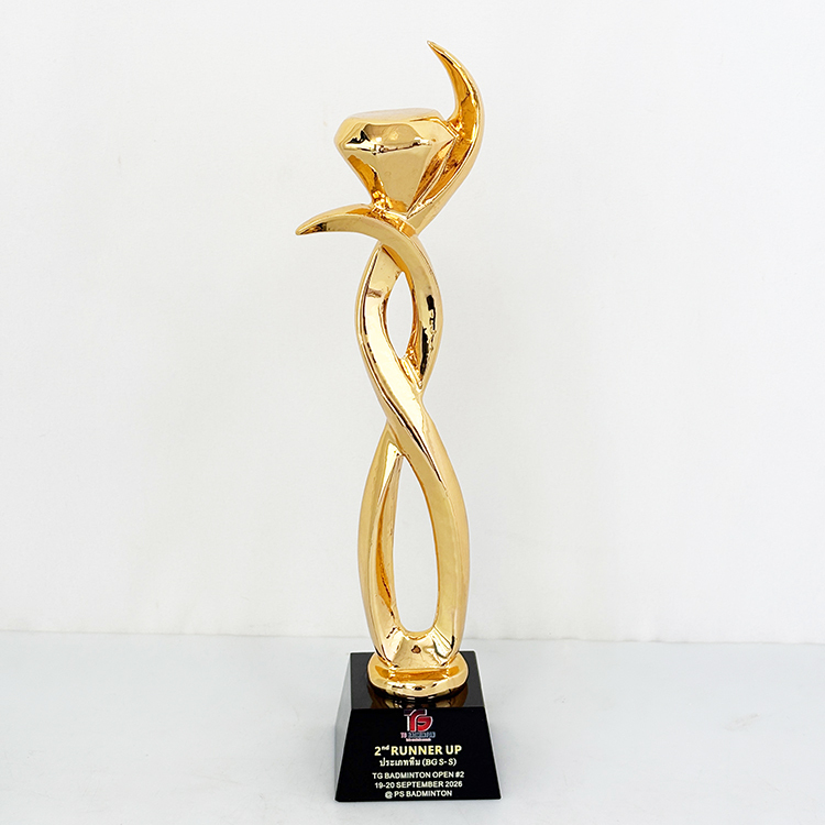 Gold Silver Bronze Resin Diamond Optical Crystal Glass Trophy Awards MH-LJ0899