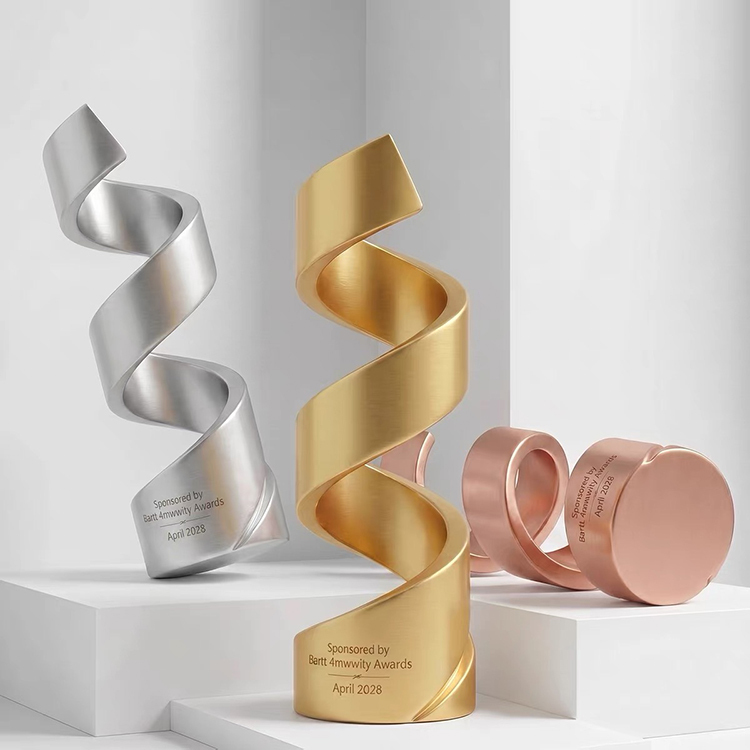 Spiral Shape Gold Silver Bronnze Resin Tower Trophy Award MH-LJ0873