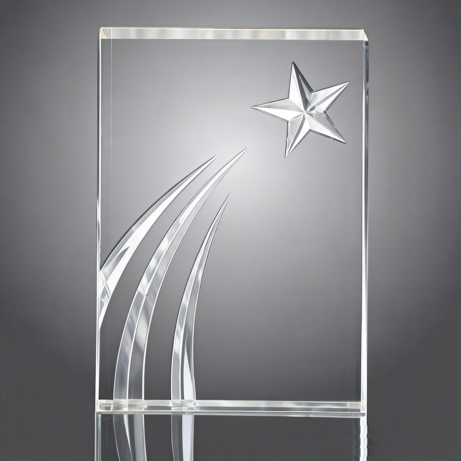 New Wholesale Custom Shooting Star Acrylic Trophy Awards Plaque