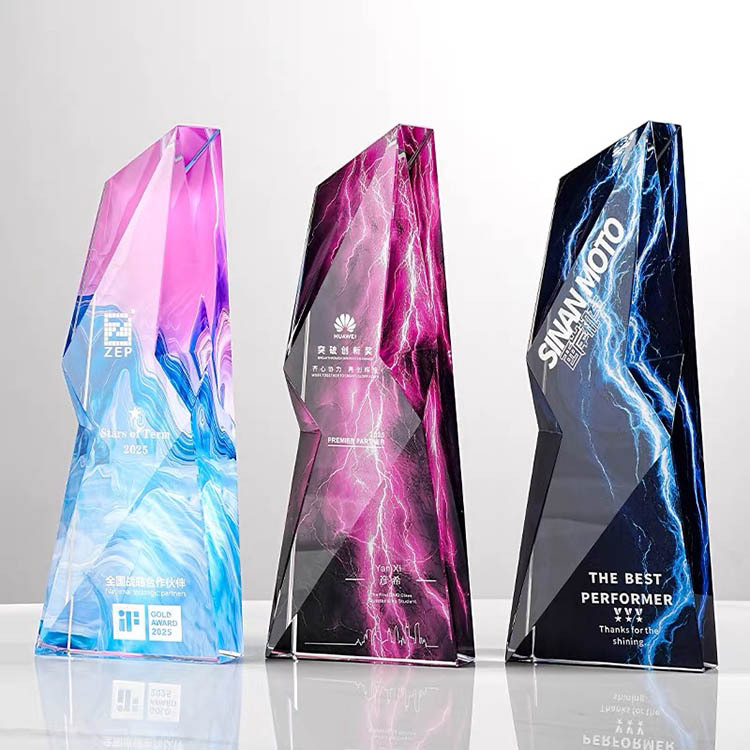 Personalized Diamond Cut Crystal Trophy Award MH-LJ0914