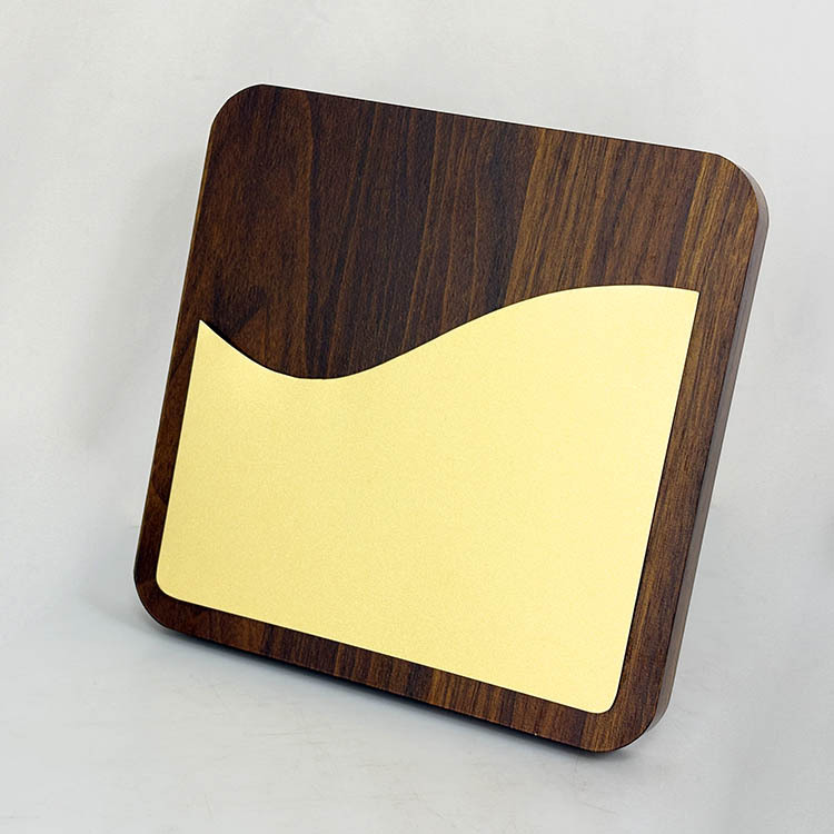 20x20cm Square Wooden Certificate Award with Gold Plate MH-LJ0891