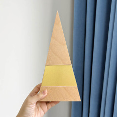 Light wood+gold plate