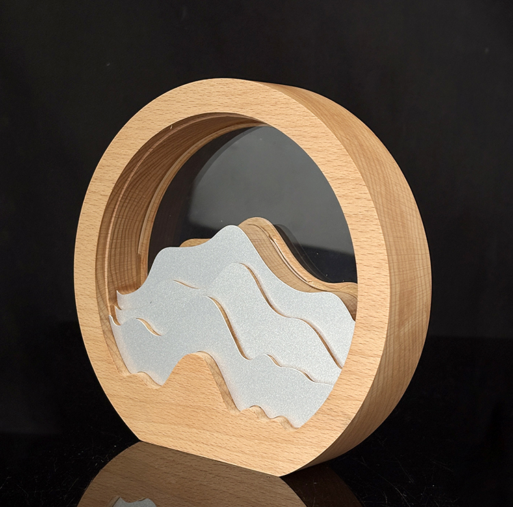 Blank Wooden Circle Round Shaped Trophy Award with Silver Metal Plate MH-LJ0855