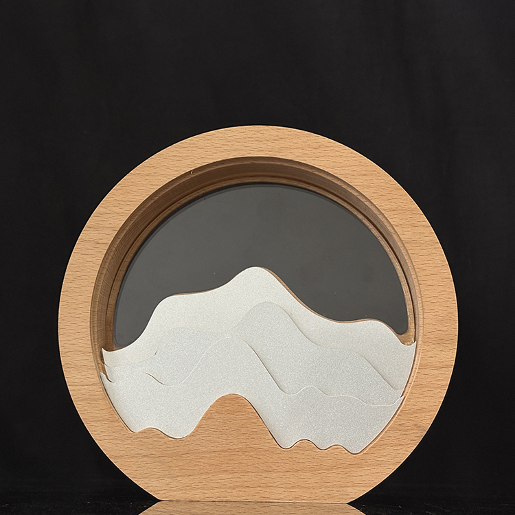 Blank Wooden Circle Round Shaped Trophy Award with Silver Metal Plate MH-LJ0855