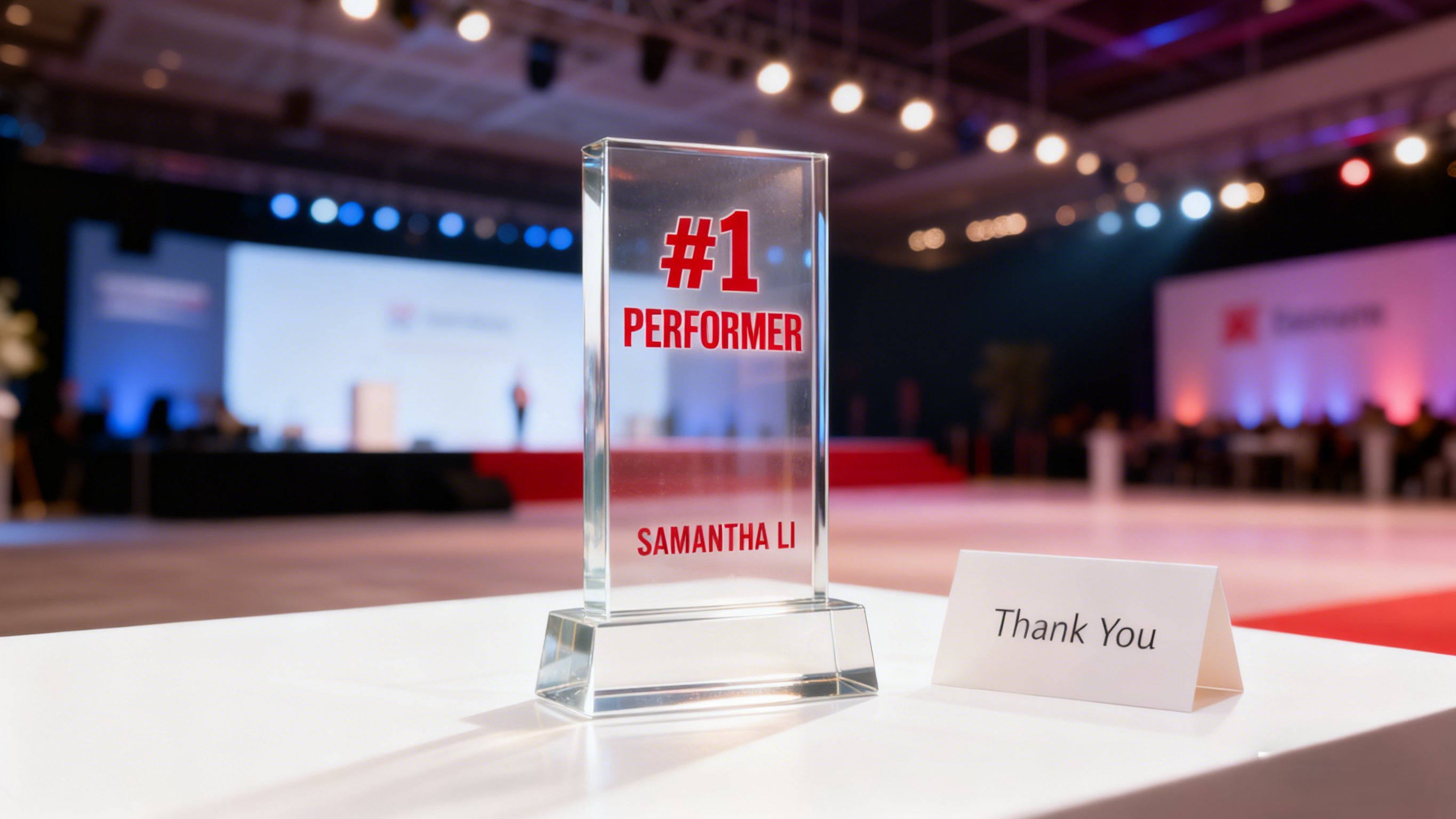 OEM/ODM Acrylic Sales Achievement Trophies - Quick Custom Top Performer Milestone Award for Team Motivation & Record Recognition