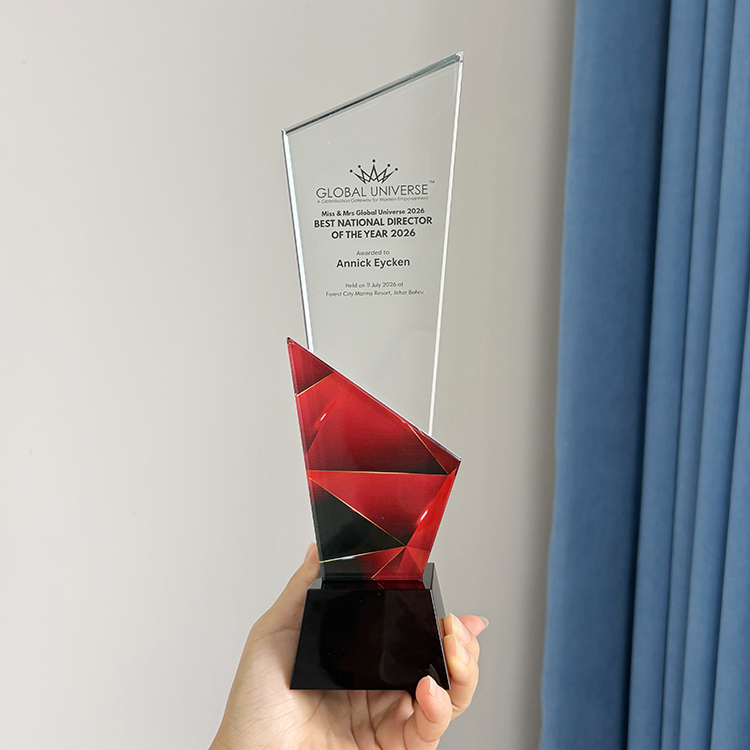Full Color Printed Crystal Glass Awards Plaque Trophy MH-LJ0826
