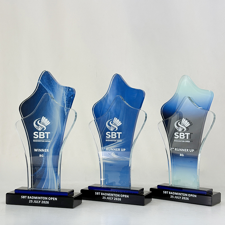 Personalized Full Color Printing Optical Crystal Glass Trophy MH-lj0829