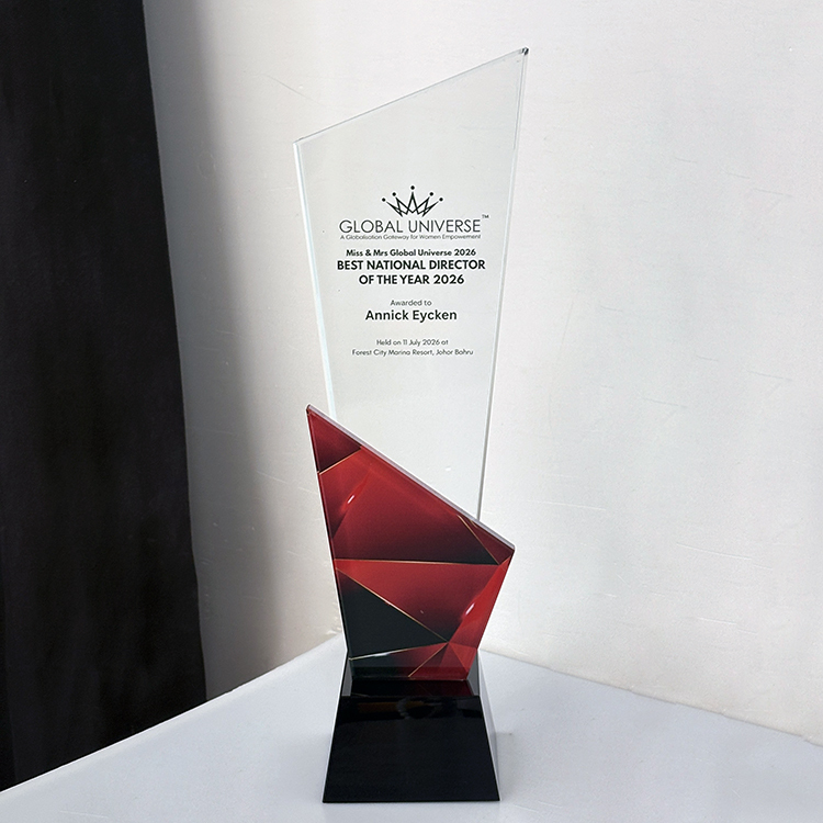 Full Color Printed Crystal Glass Awards Plaque Trophy MH-LJ0826