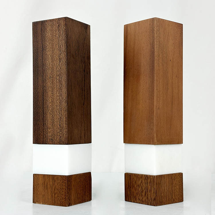 Sapele Wood Trophy with White Crystal Marble Wooden Award Plaques Trophy MH-LJ0907