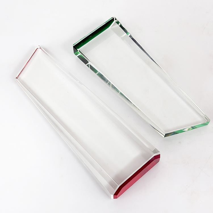 Blank Plaque Crystal Trophy Award with Green Red Bottom MH-LJ0867