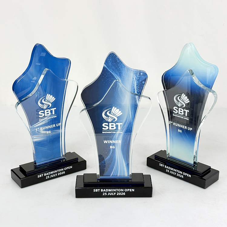 Personalized Full Color Printing Optical Crystal Glass Trophy MH-lj0829
