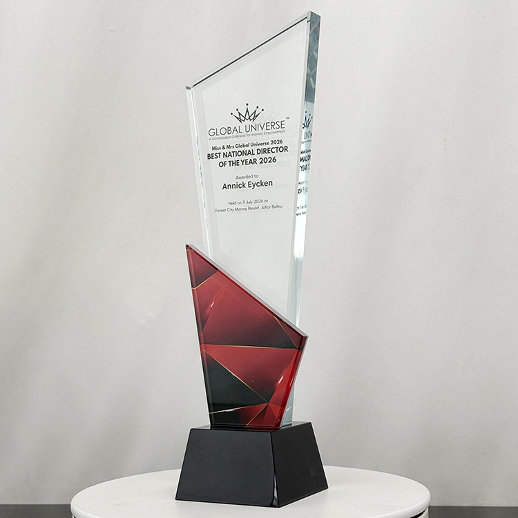 Full Color Printed Crystal Glass Awards Plaque Trophy MH-LJ0826