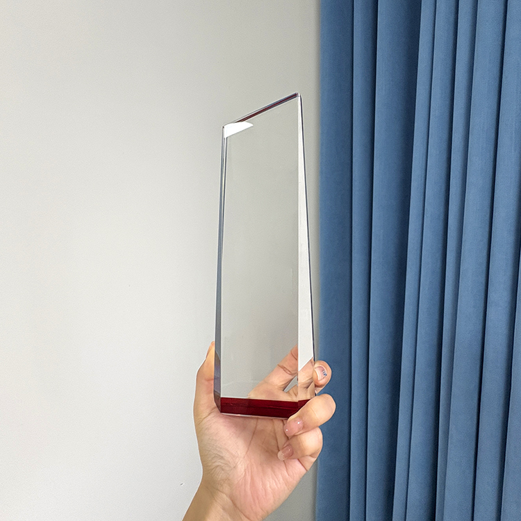 Blank Plaque Crystal Trophy Award with Green Red Bottom MH-LJ0867