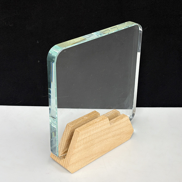 Blank Rectangle Crystal Trophy with Wooden Base MH-LJ0860