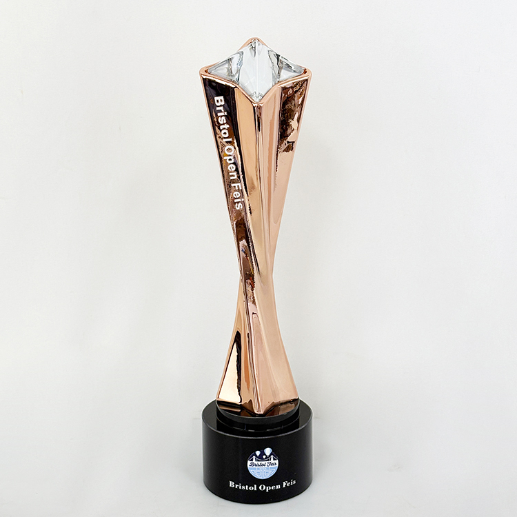 Gold Silver Bronze Black Resin Tower with Diamond Crystal Trophy Award MH-LJ0888