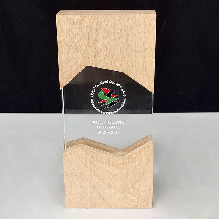Personalized Crystal Wooden Glass Plaque Trophy Crystal Wooden Award Plaques Trophy MH-LJ0852