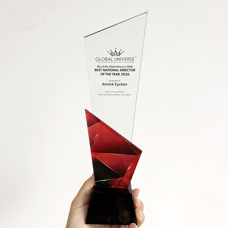 Full Color Printed Crystal Glass Awards Plaque Trophy MH-LJ0826
