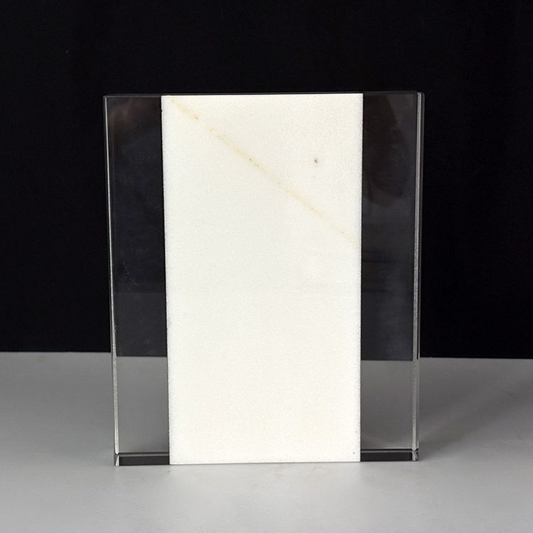 Blank Plaque Crystal Rectangle White Marble Trophy MH-FJ0038