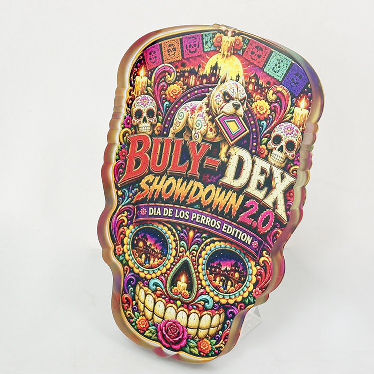 Personalized Skull Shape Plaque Crystal Trophy Award MH-FJ0031