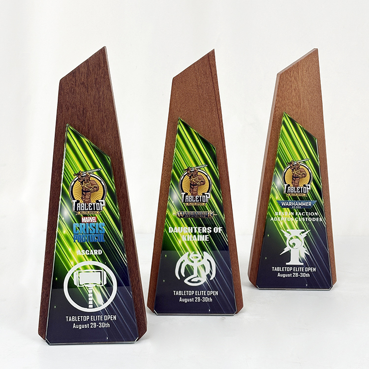 Full Color Printing Wooden Crystal Glass Awards Plaque Trophy MH-LJ0825