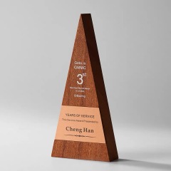 Dark Wood+bronze plate