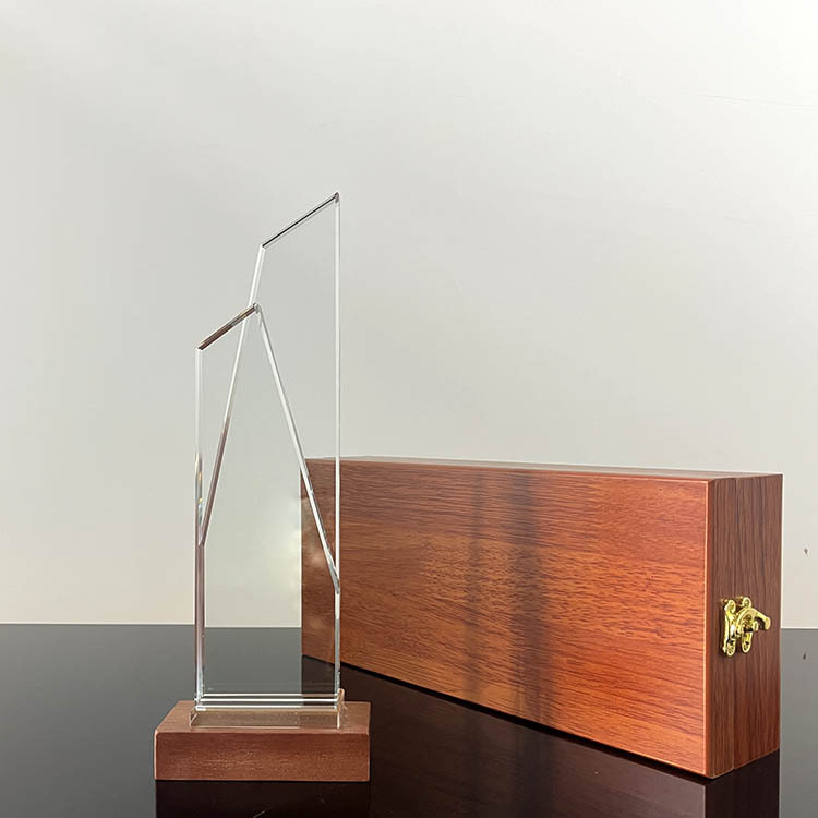 Blank  Crystal Trophy with Wooden Stand MH-LJ0861