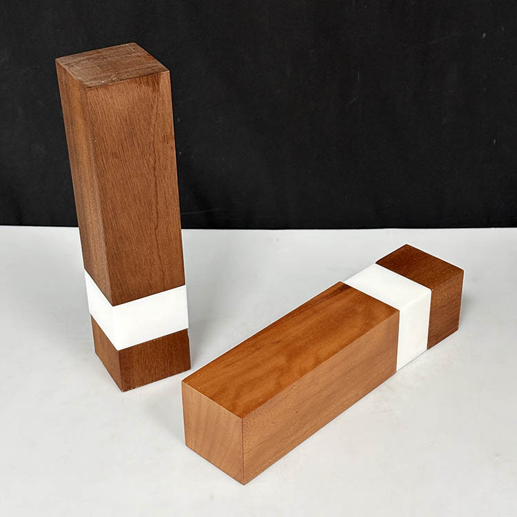 Sapele Wood Trophy with White Crystal Marble Wooden Award Plaques Trophy MH-LJ0907