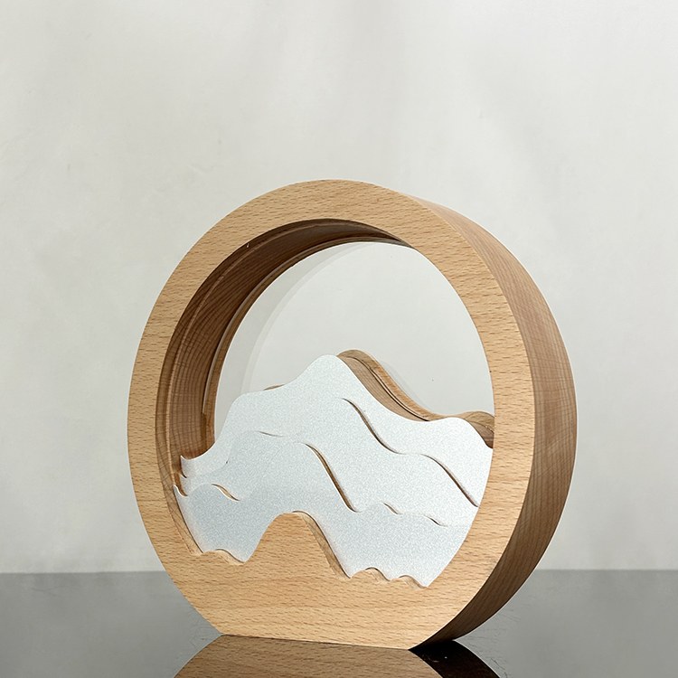 Blank Wooden Circle Round Shaped Trophy Award with Silver Metal Plate MH-LJ0855