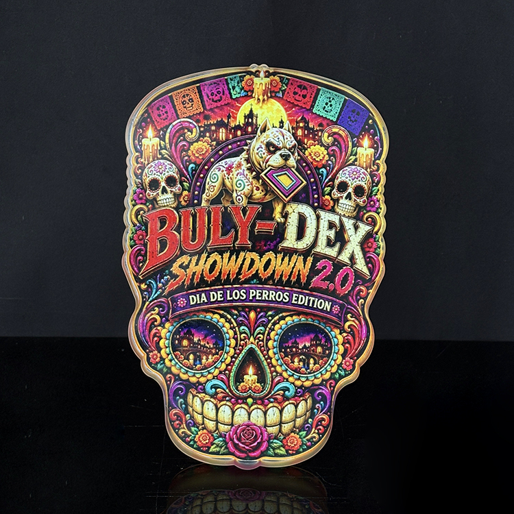 Personalized Skull Shape Plaque Crystal Trophy Award MH-FJ0031